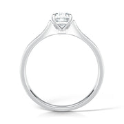 Oval Cut 4 Claw Diamond Ring With Grain Set Shoulders